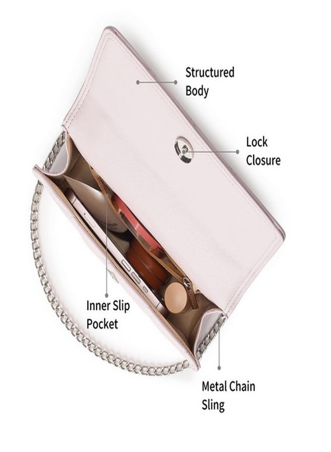 Fastrack Casual Sling Bag with Magnet Button Closure for Girls, Small Size with Internal Organiser, Handheld Design and Metal Chain Sling - Image 3